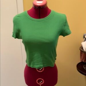 TNA Green Women's Ribbed Crop Top